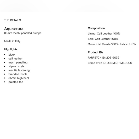 NWT Aquazzura Bow Tie Mesh Pump Heels 85 Mesh/Suede Black 37 W Box & Dust Bag - Picture 13 of 16